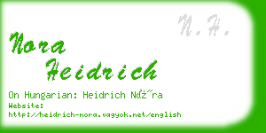 nora heidrich business card